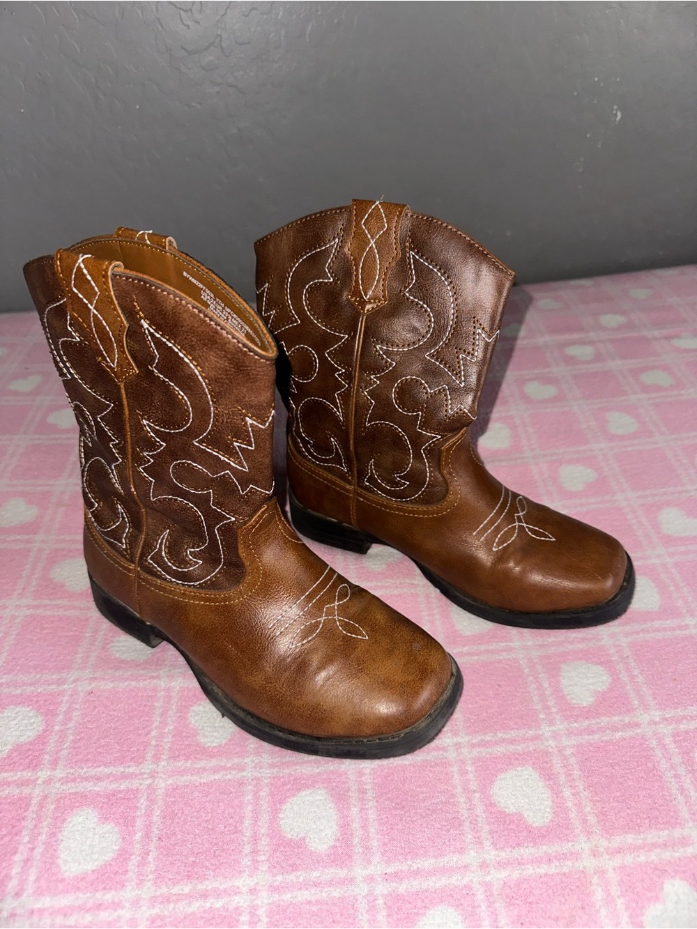wonder nation Brown Western Cowboy Boots for Kids